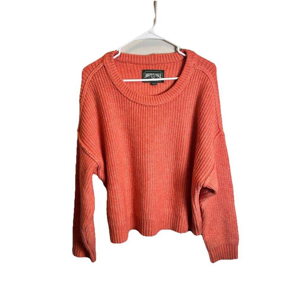 American Eagle Wool Blend Coral Ribbed Crew Neck Sweater Size XL
